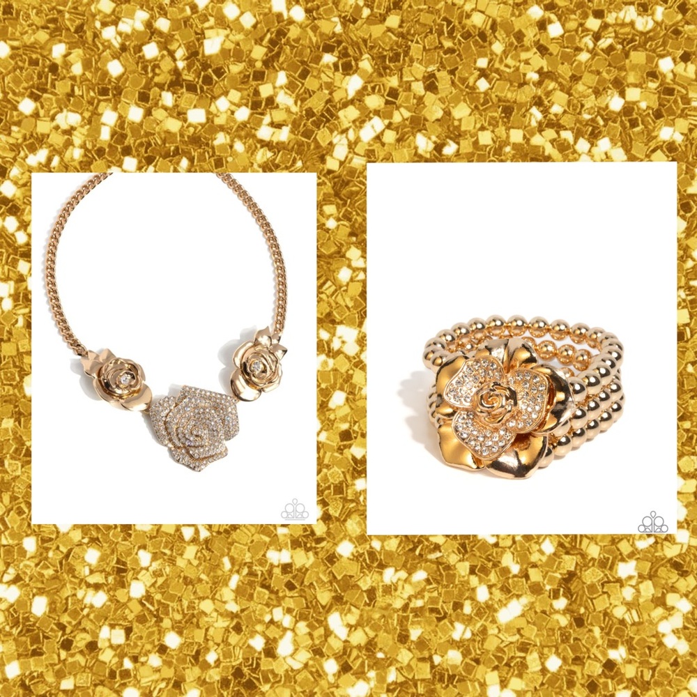 Gold Rose Jewelry Set